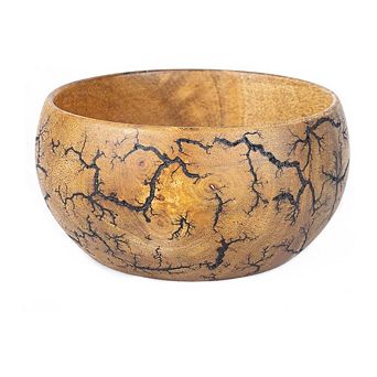 Fractal Burn Wood Decorative Bowl