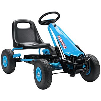 Qaba Go Kart for Kids, Pedal Go Cart with Adjustable Seat, EVA Wheels