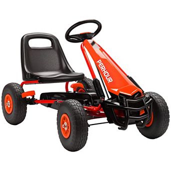 Qaba Go Kart for Kids, Pedal Go Cart with Adjustable Seat, EVA Wheels