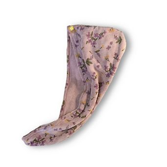 Floral Print Quick Dry Hair Towel Turban Soft Absorbent Microfiber Wrap with Button Closure