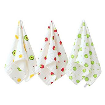 3 Pack Fruit Print Kitchen Towels Lightweight Absorbent Reusable Dish Towels for Everyday Cleaning