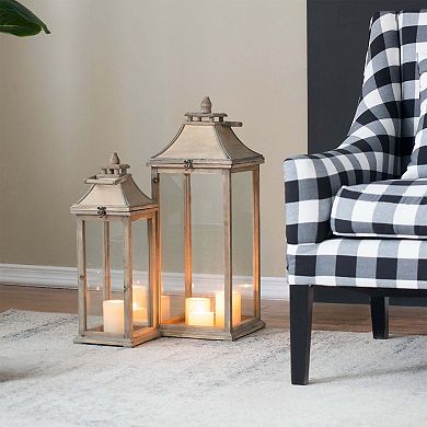 Wooden Candle Lantern Decorative Lantern Holder Decor for Outdoor, Home Garden Wedding