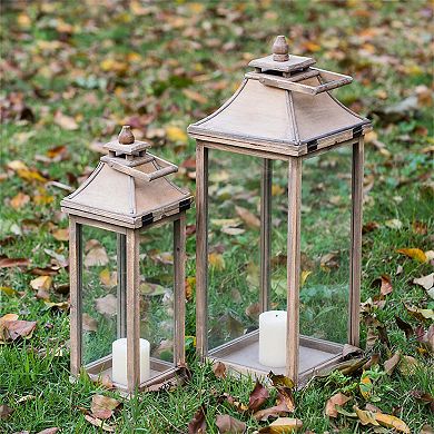 Wooden Candle Lantern Decorative Lantern Holder Decor for Outdoor, Home Garden Wedding
