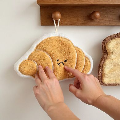 Croissant Shaped Plush Kitchen Sponge Soft Absorbent Reusable Dish Cleaning Sponge