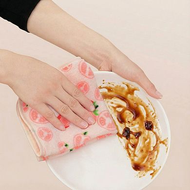 Fruit Pattern Kitchen Towels 3 Piece Set Soft Absorbent Lightweight Dish Towels