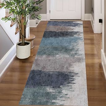 Abstract Area Rugs Washable Indoor Rug with Anti-Slip Backing Low Pile Modern Rug for Bedroom