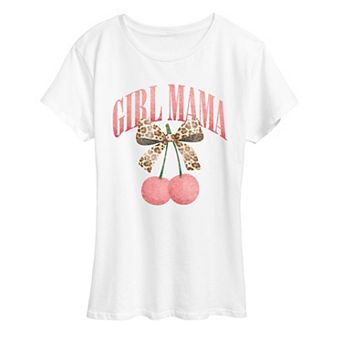 Women's Girl Mama Bow & Cherries Graphic Tee