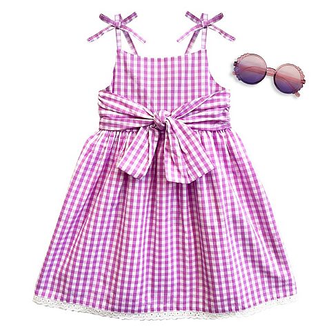 Платье в клетку для девочек Blueberi Boulevard Gingham с очками