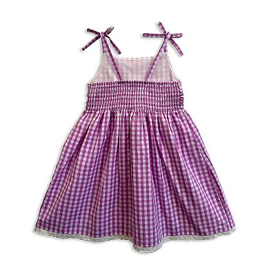 Girls 4-6 Blueberi Boulevard Gingham Dress with Sunglasses