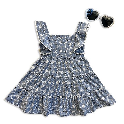 & Baby & Toddler Blueberi Boulevard Sleeveless Eyelet Dress with Heart Sunglasses