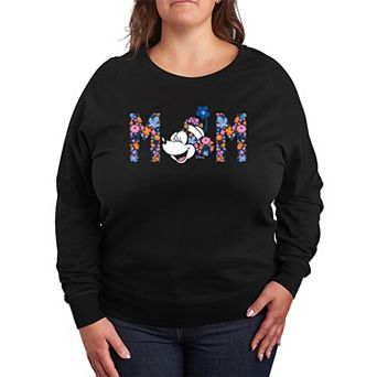 Plus Size Disney's Minnie Mouse Mom Floral French Terry Long Sleeve Tee