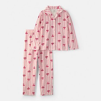 Girls 4-10 Carter’s 2 pc Striped Bows Pajama Top & Pajama Bottoms Set