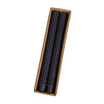 Hello Honey Hobnail Taper Candles in Box, Navy Blue, Set of 2
