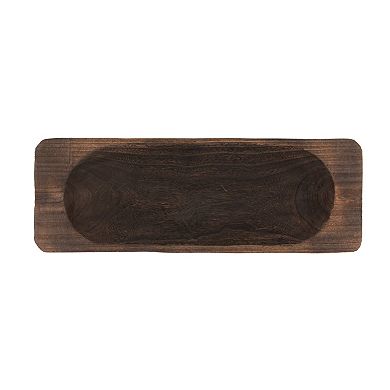 Hello Honey Decorative Paulownia Wood Tray Bowl, Brown