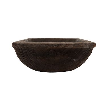 Hello Honey Decorative Paulownia Wood Tray Bowl, Brown