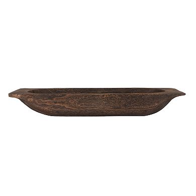 Hello Honey Decorative Paulownia Wood Tray Bowl, Brown