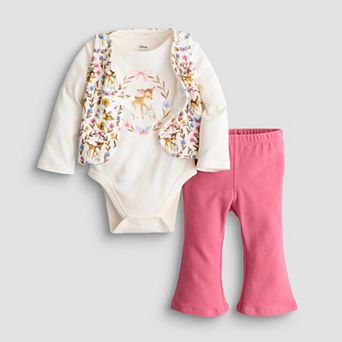 Baby Girl Jumping Beans® 3 pc Quilted Vest, Bodysuit, & Flare Pant Set