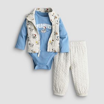Baby Boy Jumping Beans® 3 pc Quilted Vest, Bodysuit & Pants Set
