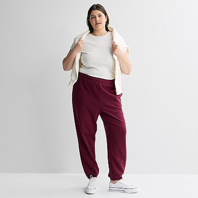 Juniors' Plus Size SO® Foldover Fleece Jogger Pants