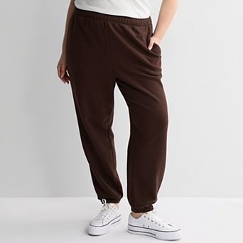 Juniors' Plus Size SO® Foldover Fleece Jogger Pants