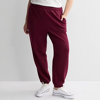 Juniors' Plus Size SO® Foldover Fleece Jogger Pants