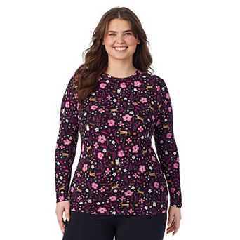 Plus Size Cuddl Duds® Softwear Stretch Long Sleeve Crewneck Top