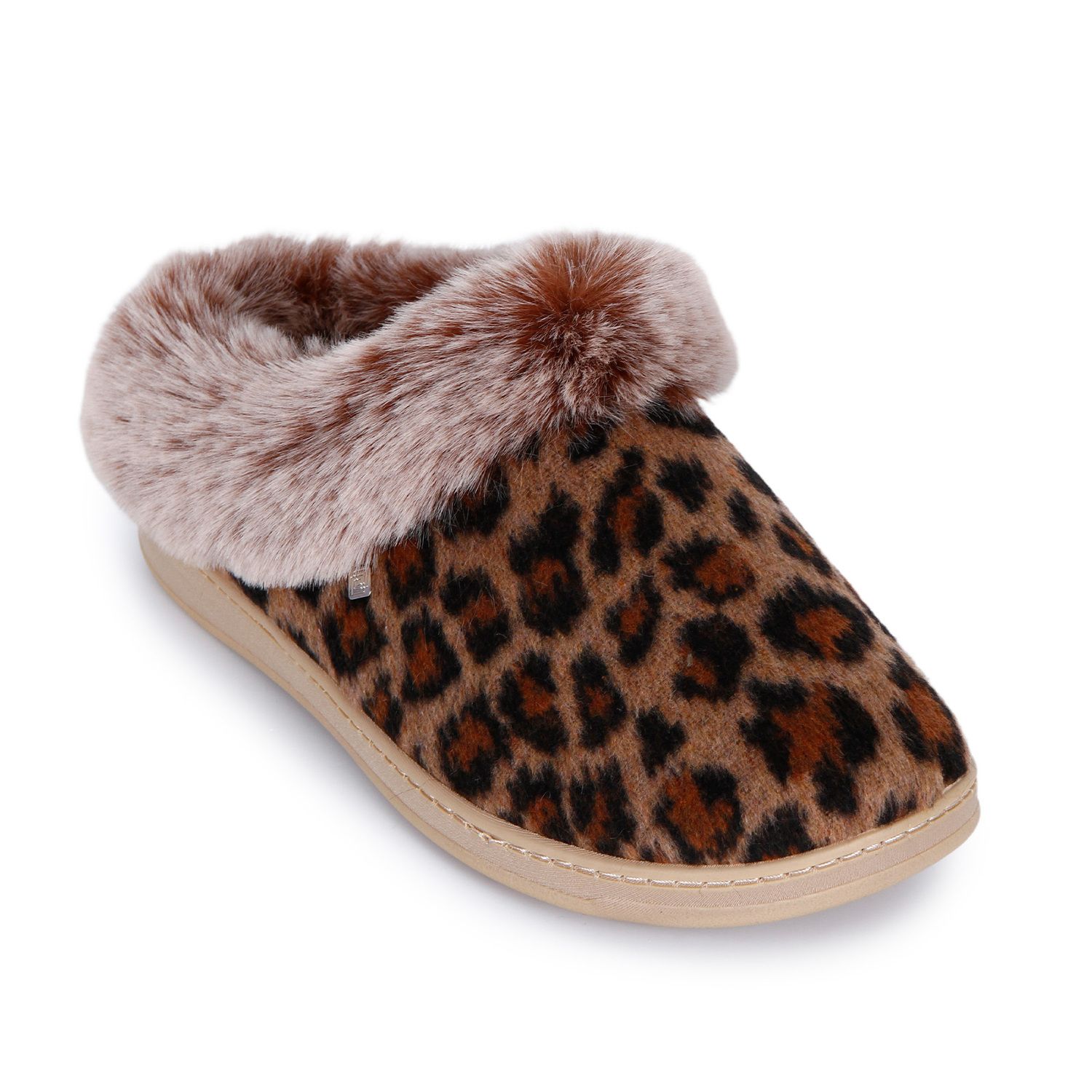 Женские сабо isotoner Clog Slippers With Arch Support & Faux Fur Lining, цвет: Коричневый