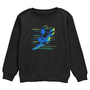 Boys 6-20 Hockey Player Crew Fleece Sweatshirt