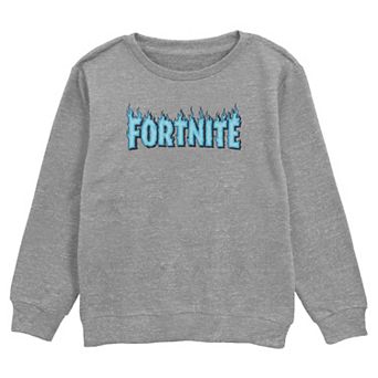Boys 6-20 Fortnite Blue Flames Logo Crew Fleece Sweatshirt
