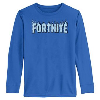 Boys 6-20 Fortnite Blue Flames Logo Long Sleeve Graphic Tee