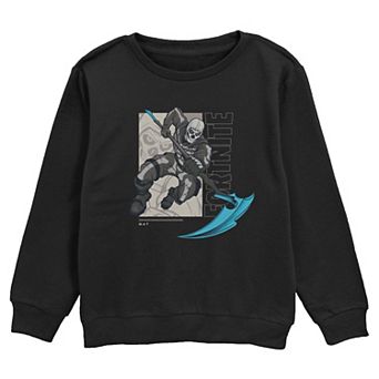 Boys 6-20 Fortnite Skull Trooper Poster Crew Fleece Sweatshirt