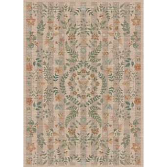 Area Rugs, Washable Rugs for Living Room, Vintage Boho, Durable Low Pile Non-Slip Area Rug
