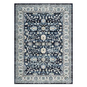Area Rugs, Washable Rugs for Living Room, Vintage Boho, Durable Low Pile Non-Slip Area Rug