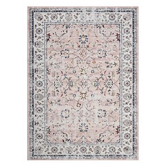 Area Rugs, Washable Rugs for Living Room, Vintage Boho, Durable Low Pile Non-Slip Area Rug