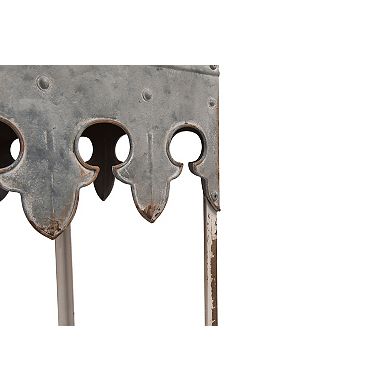 Hello Honey Zinc-Finished Metal and Wood Scalloped Edge Sofa Table, Silver