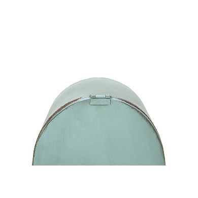 Hello Honey Decorative Metal Mantel Clock, Aqua Blue
