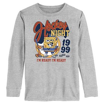 Boys 6-20 Nickelodeon SpongeBob SquarePants Hockey Night Long Sleeve Graphic Tee
