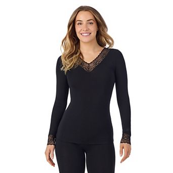Women's Cuddl Duds® Softwear Lace V-Neck Top