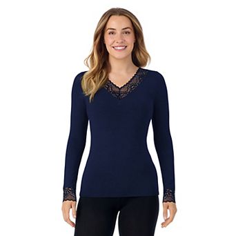 Women's Cuddl Duds® Softwear Lace V-Neck Top