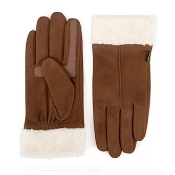 Women's Isotoner Microsuede Gloves With Faux Fur Cuff