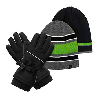 Boys ZeroXposur 2 pc Summit Reversible Beanie & Gloves Set