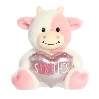 Aurora Small Witty Stuffed Animal 9" Smooches Pink Cow JUST SAYIN'