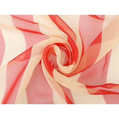 Women's Stripe Vintage Scarf, Long Silky Lightweight Sunscreen Neckerchief Head Wrap Bandanas
