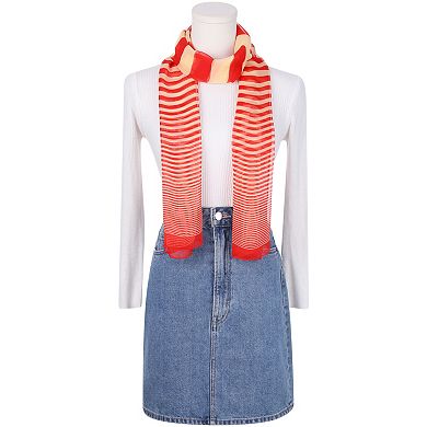 Women's Stripe Vintage Scarf, Long Silky Lightweight Sunscreen Neckerchief Head Wrap Bandanas