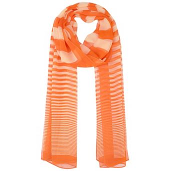 Women's Stripe Vintage Scarf, Long Silky Lightweight Sunscreen Neckerchief Head Wrap Bandanas