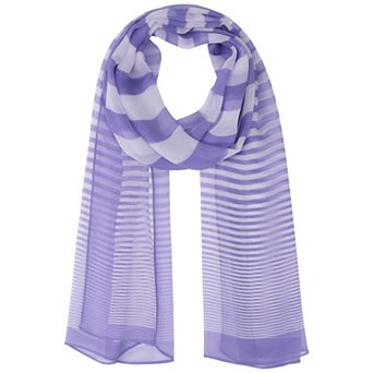 Women's Stripe Vintage Scarf, Long Silky Lightweight Sunscreen Neckerchief Head Wrap Bandanas