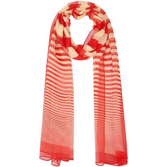 Women's Stripe Vintage Scarf, Long Silky Lightweight Sunscreen Neckerchief Head Wrap Bandanas