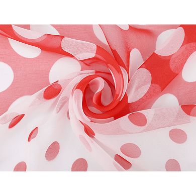 Women's Polka Dots Vintage Scarf, Sunscreen Lightweight Silky Neckerchief Head Wrap