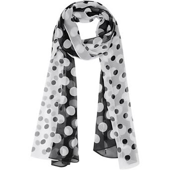 Women's Polka Dots Vintage Scarf, Sunscreen Lightweight Silky Neckerchief Head Wrap