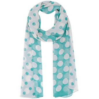 Women's Polka Dots Vintage Scarf, Sunscreen Lightweight Silky Neckerchief Head Wrap